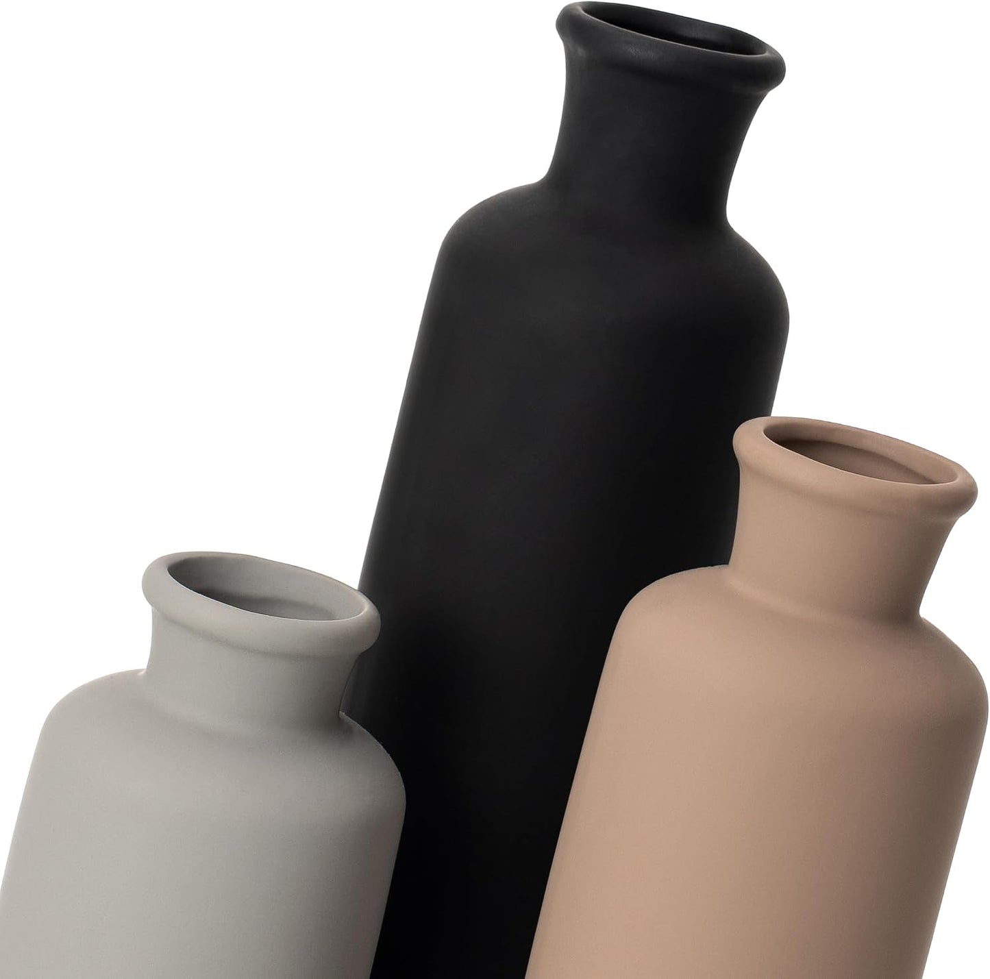 Ceramic Vase / Black Mix Set - Gray#2 / Set of 3