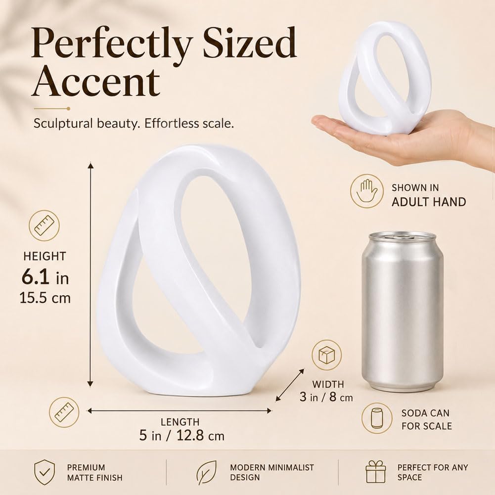 Bookshelf Accent Statue / White