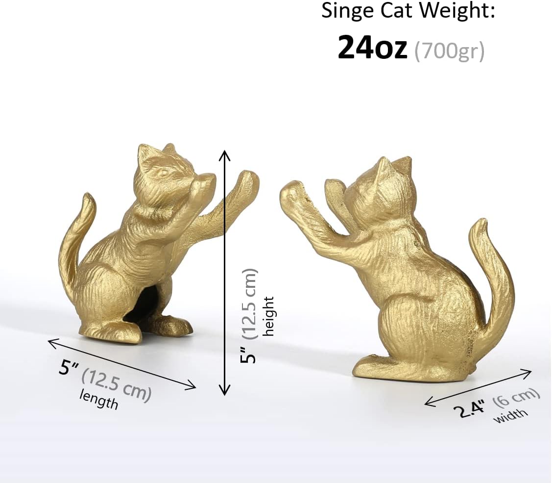 Lucky Cat Decorative Bookend / Gold