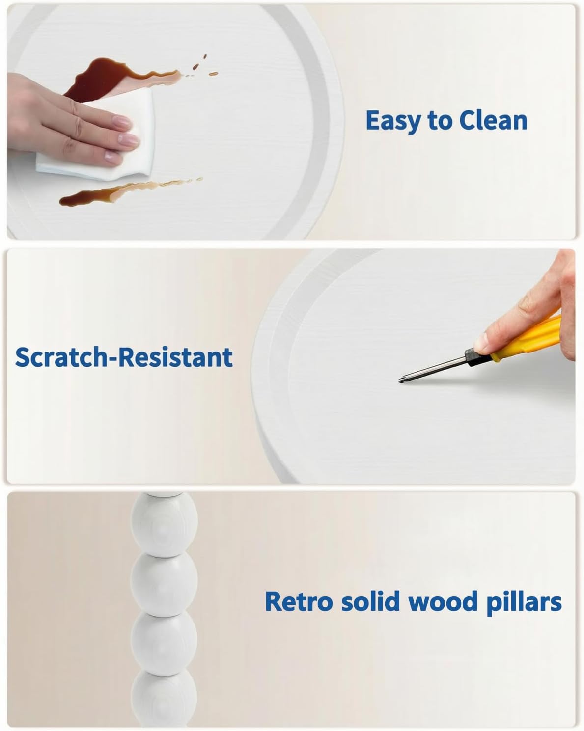 Solid Wood Base for Living / White