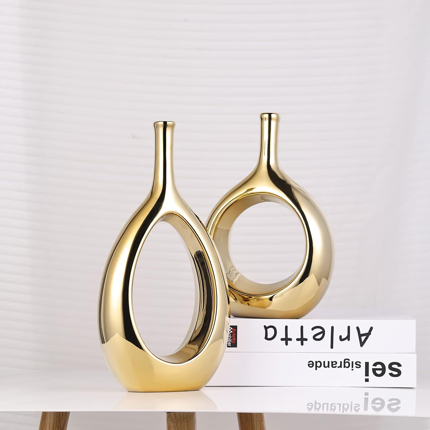 Vase Ceramic Gold Vases Home Decor / Glossy Gold