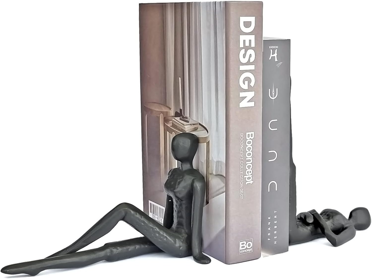 Book Stoppers / Yoga-Style Decorative Bookends / Black