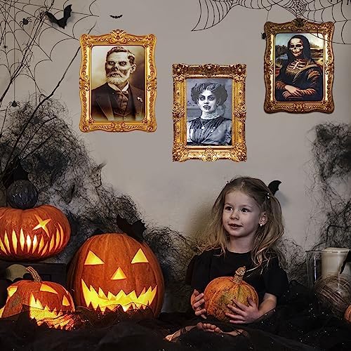 ECGER Halloween Decorations Indoor, Haunted Scary Changing Face Pictures