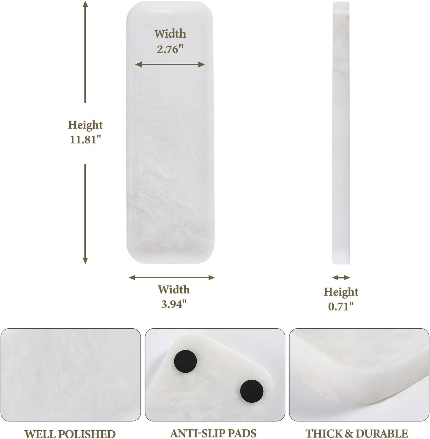 Stone Tray / Marble Tray / 12 x 4 / Namib Bianco / Natural