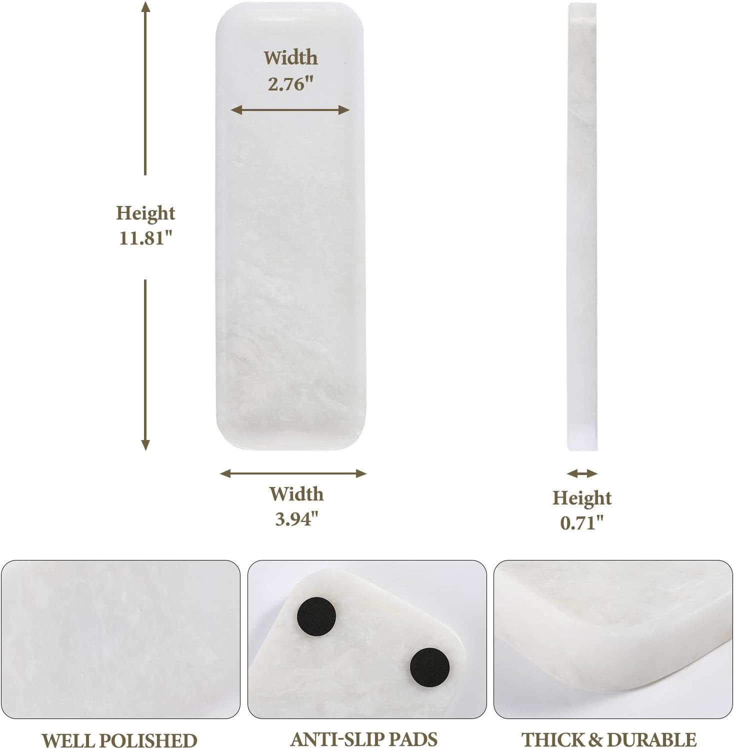 Stone Tray / Marble Tray / 12 x 4 / Namib Bianco / Natural