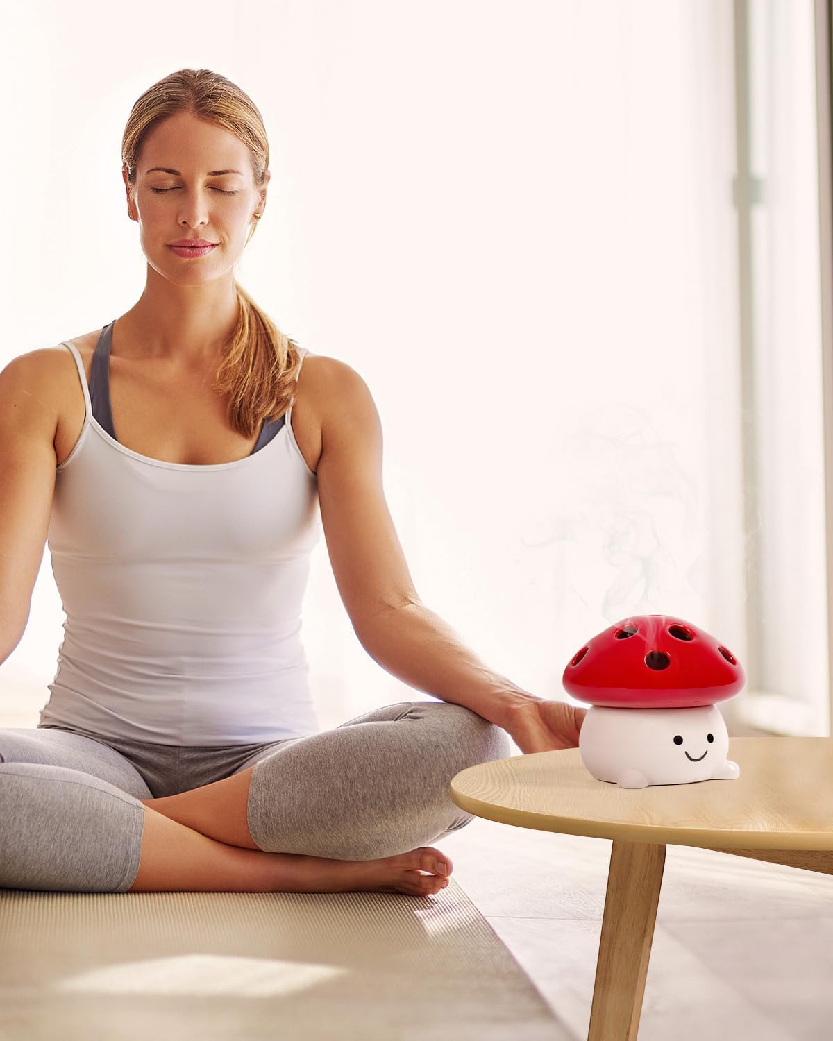 Smily Face Incense Cone Holder Mushroom Incense Cone Burner Unique Gifts for Women Men