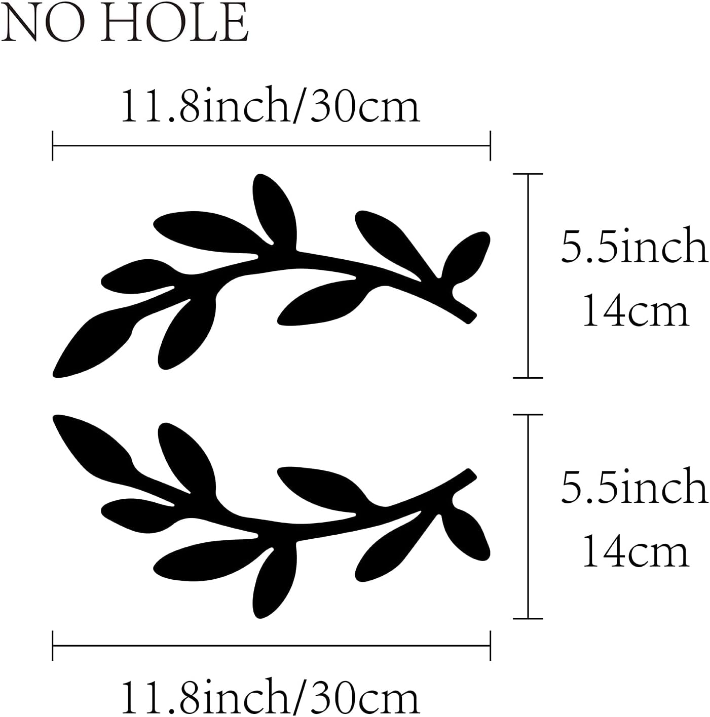 Leaf Wooden Wall Art Decor Wood Sign Laser Cut Basswood Silhouette / Black Leaf / Set of 2