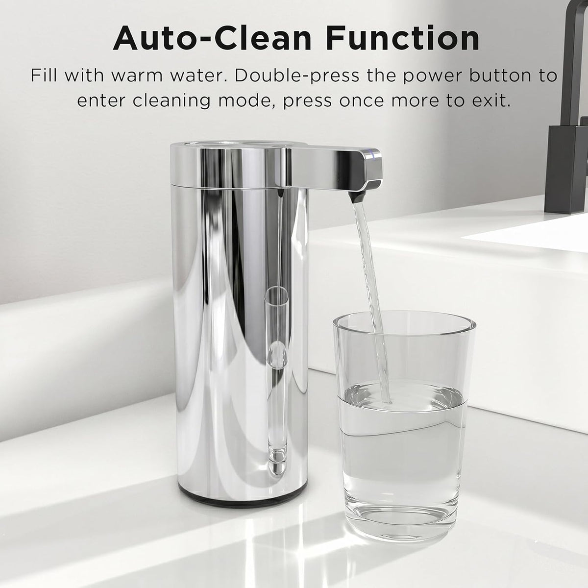 Newise Automatic Soap Dispenser with 3 Adjustable Dispensing Modes, 9 oz Touchless Sensor Stainless Steel, Rechargeable