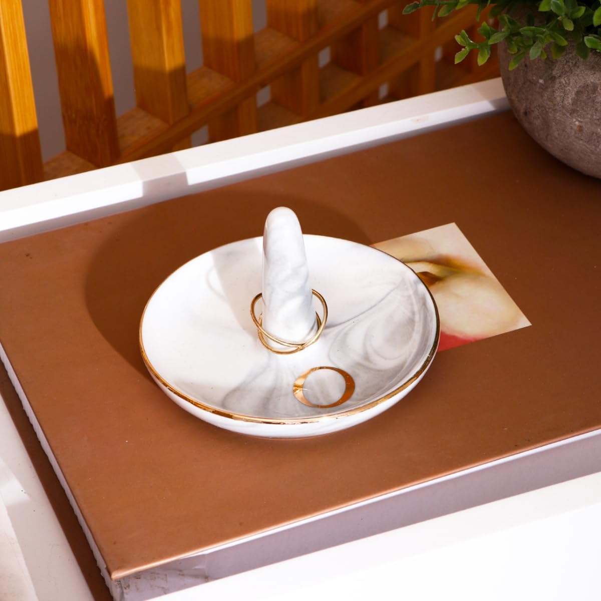 Personalised Marble Letter Ring Dish Holder / A