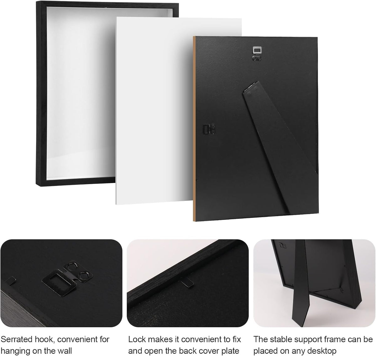 6 Pcs Memorial Shadow Box Frame 11x14 - 1.2" Deep Shadow Boxes Display Case | Wall Mount/Tabletop Display for Wedding
