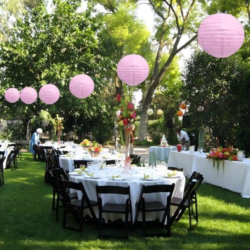 20Pcs Light Purple Paper Lanterns for Parties, 4” 6” 8” 10” 12” Chinese Asian Hanging Round Paper Lanterns for Birthday Wedding Halloween Christmas Home Decor Party Decor