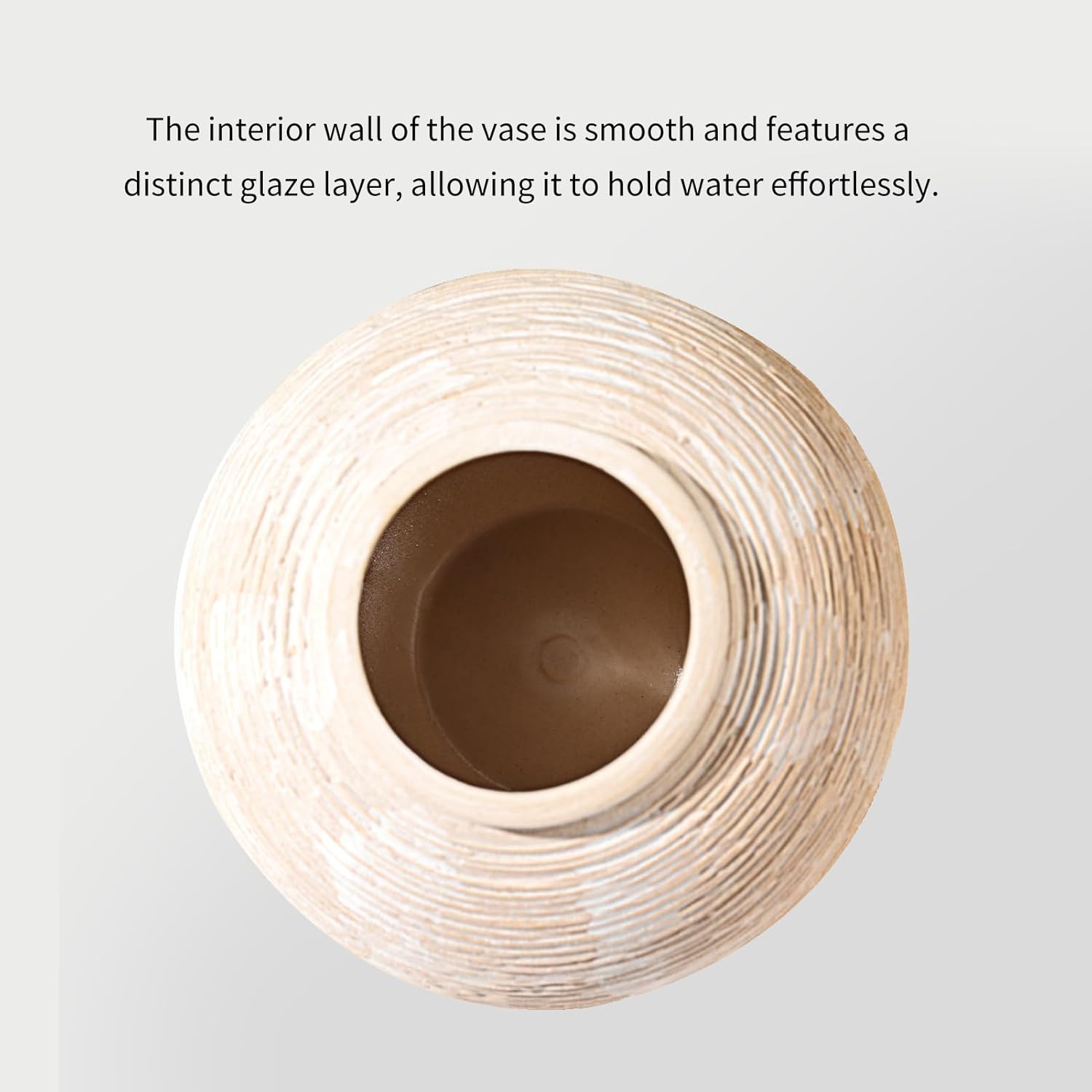 Rustic Farmhouse Vase Home Decor / 02 - Small Rustic Ribbed Whitewash / 6 Inch