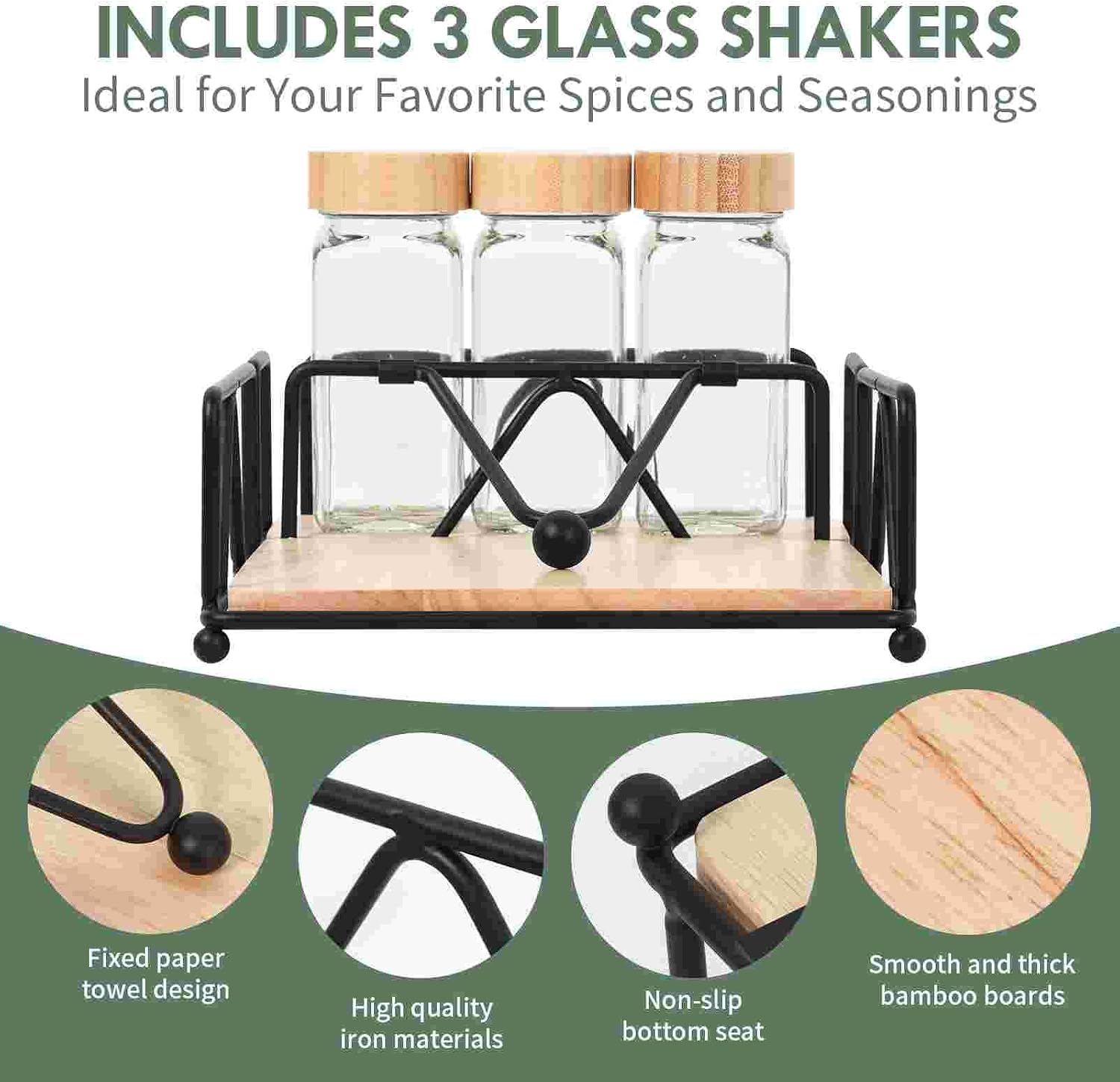 4 Piece Set Metal Napkin Holder / Black 4 Piece Set