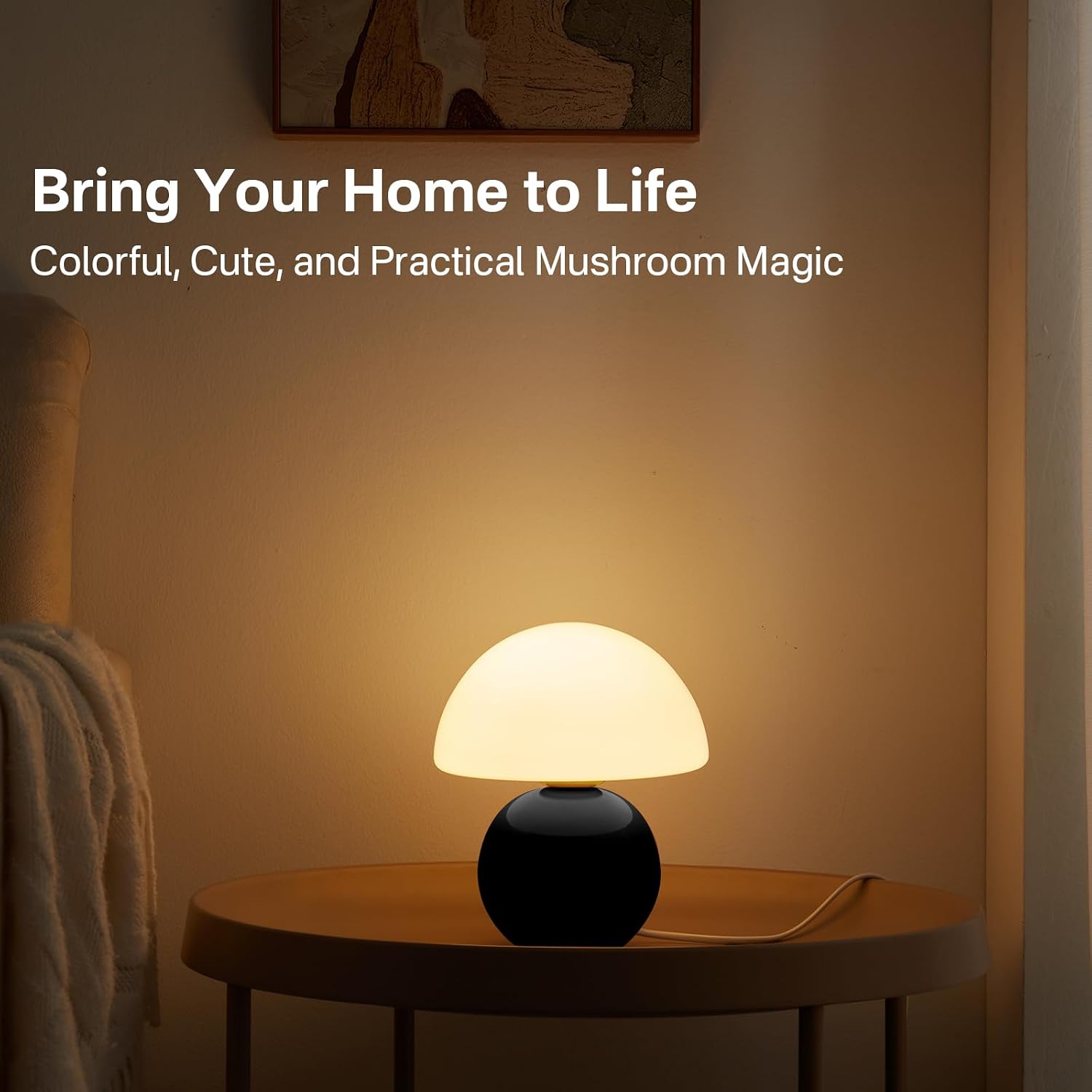 Mushroom Lamp Table Lamp / Black