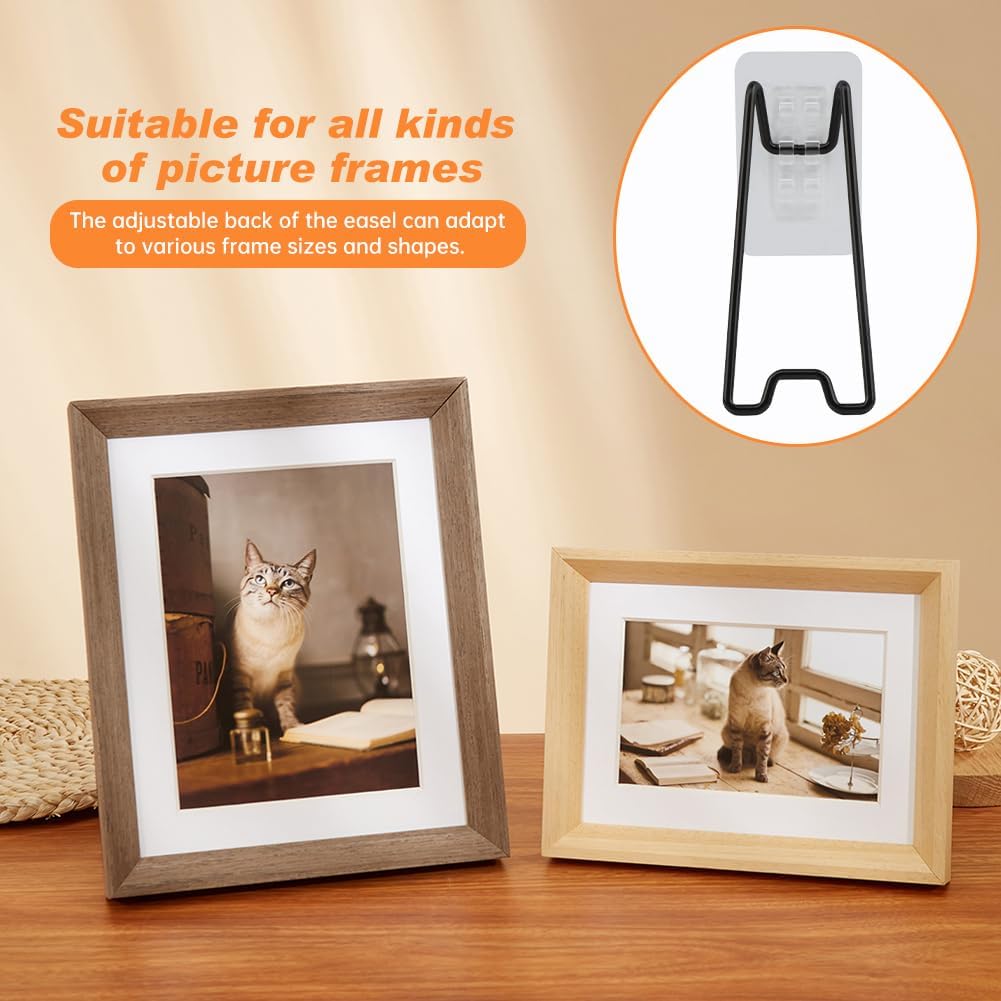 Adjustable Metal Picture Frame Easel Backs / 5.12 x 2.17 / Black / Set of 6