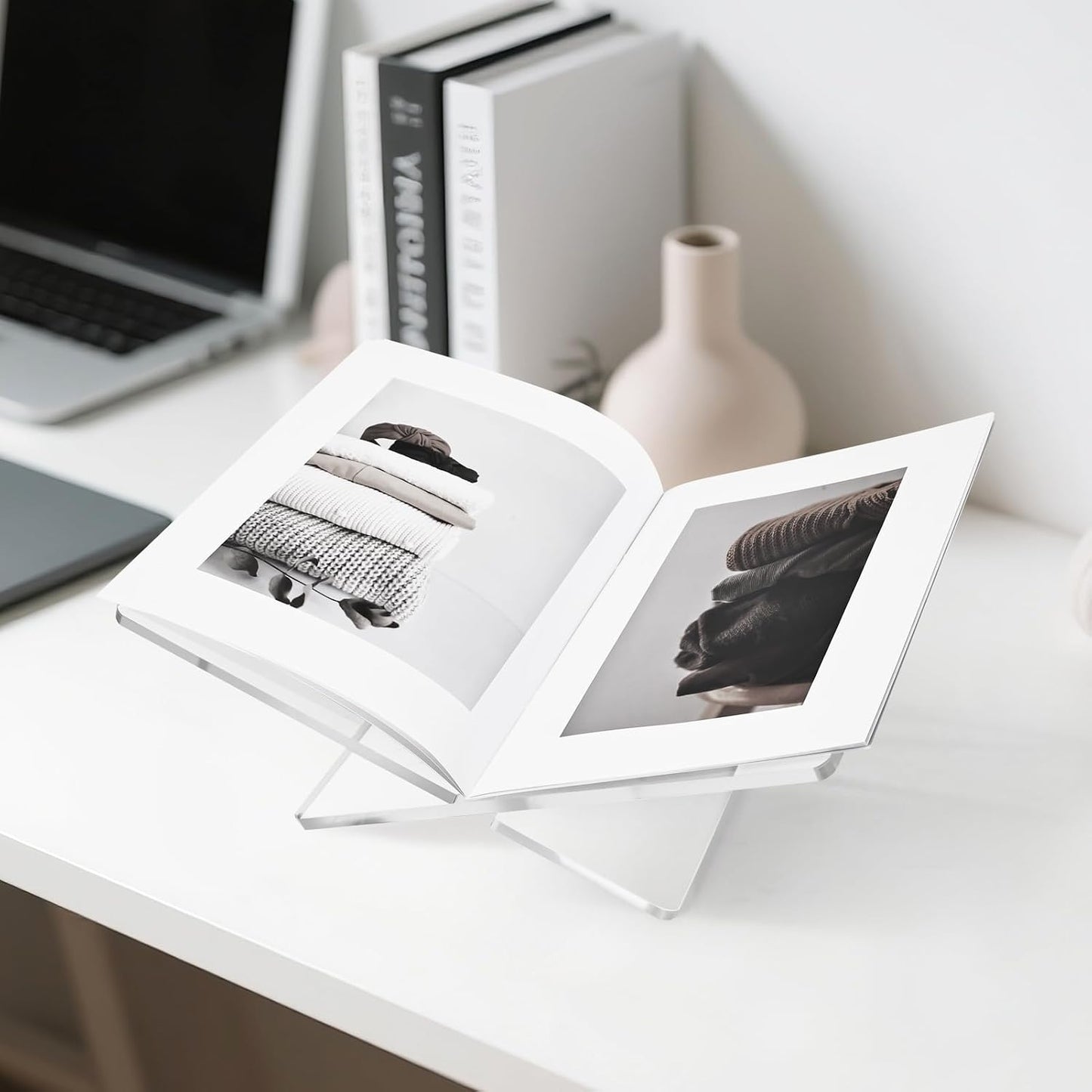 Acrylic Book Stand Holder Open Cookbook Acrylic Book Display Stand / Clear