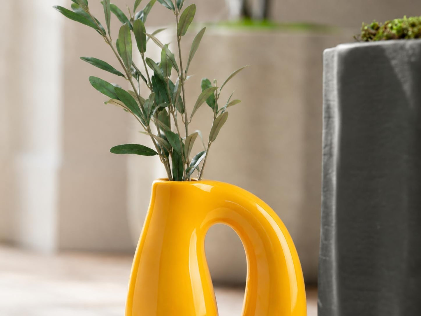 Ceramic Decorative Vase / Yellow