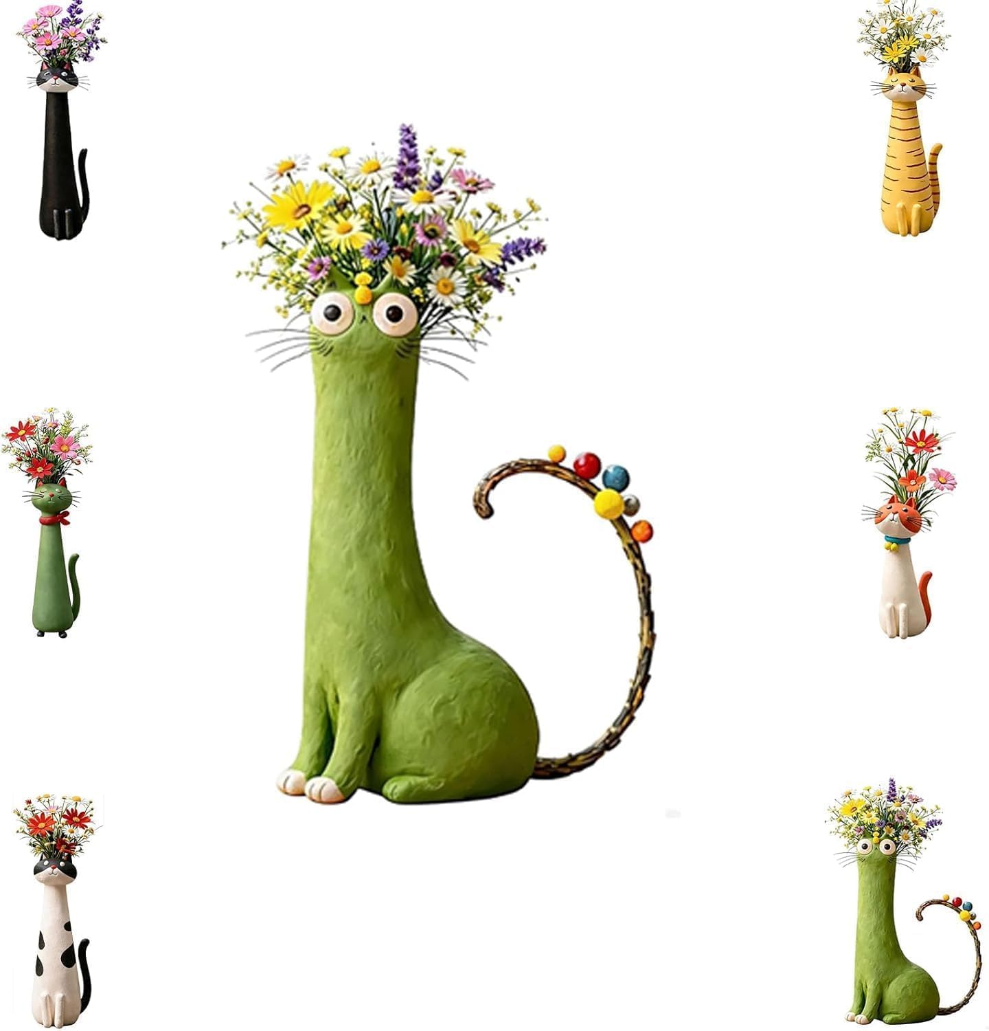 Handcrafted Ceramic Cat Vase