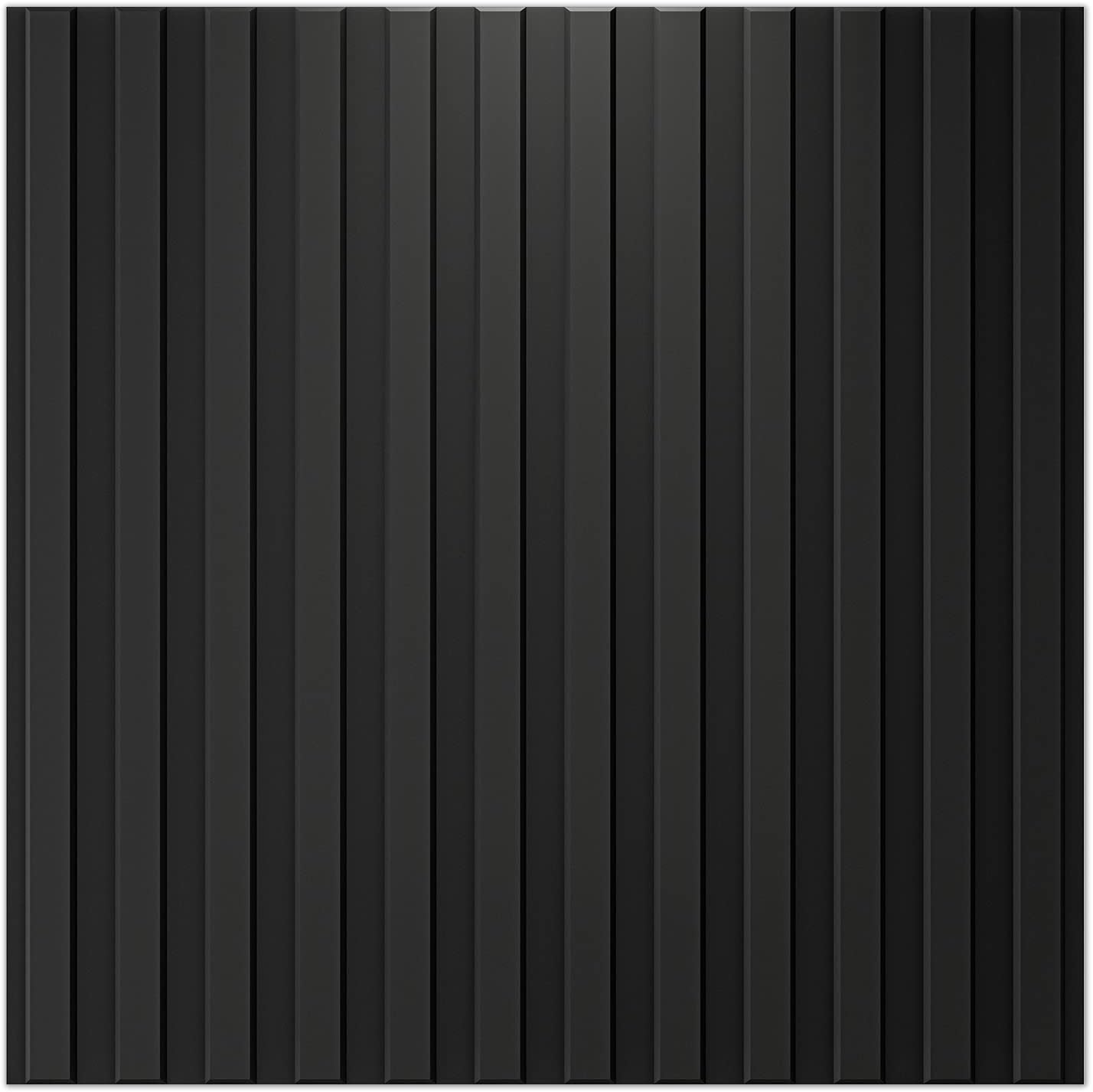 Slat Wall Panel / 19.7 x 19.7 / Square - Black / Set of 12