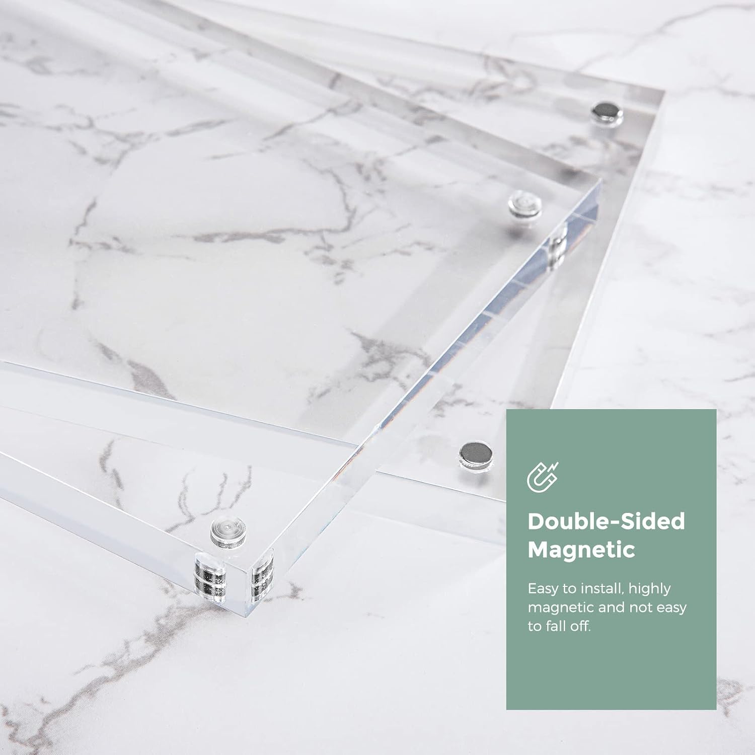SYNTRIFIC 8x10 Acrylic Frames 5 Pack Clear Lucite Picture Frame Magnetic | Clear Lucite Frames, Stand on Desk