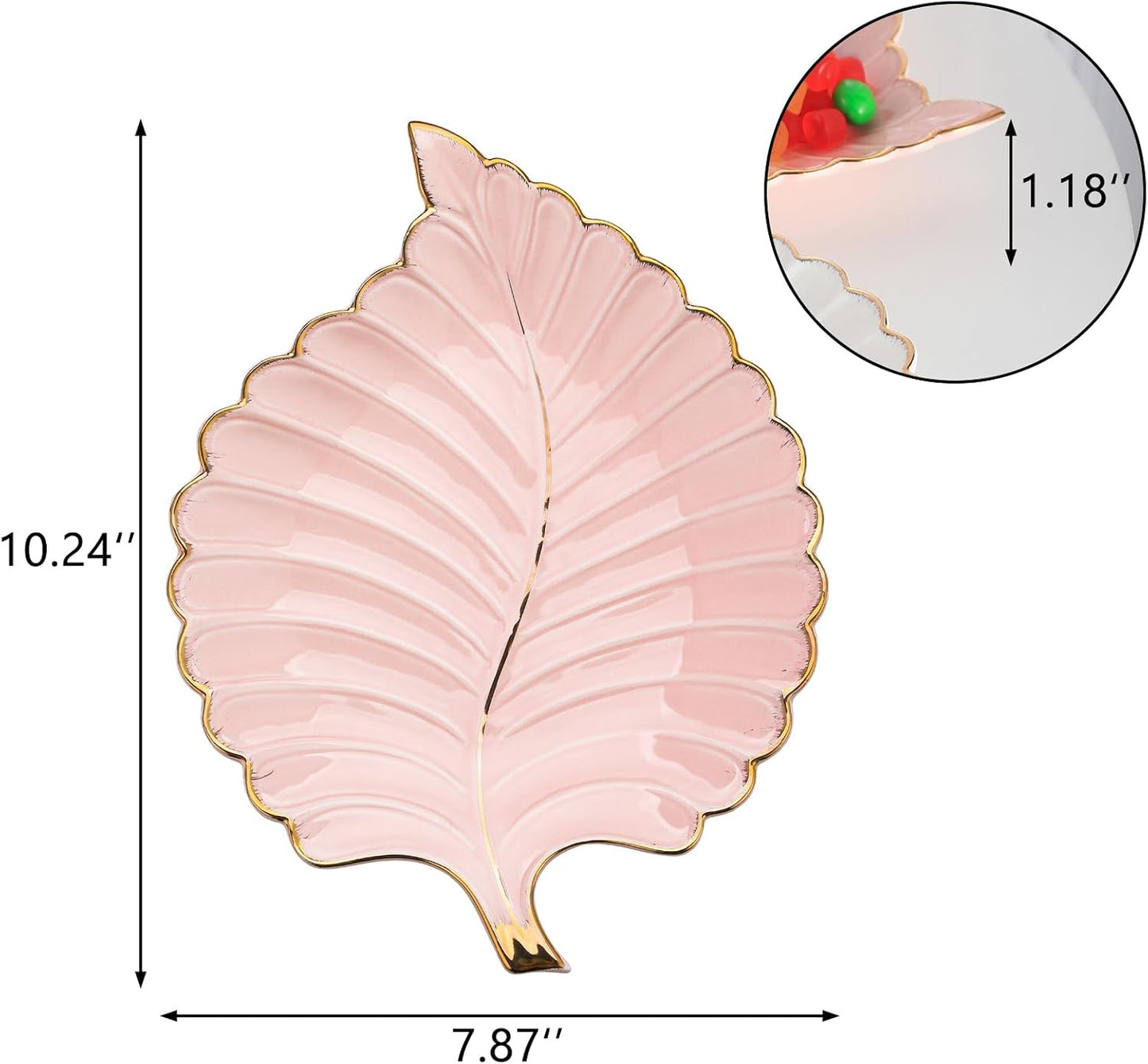 Leaf Jewelry Plate Tray / Pink