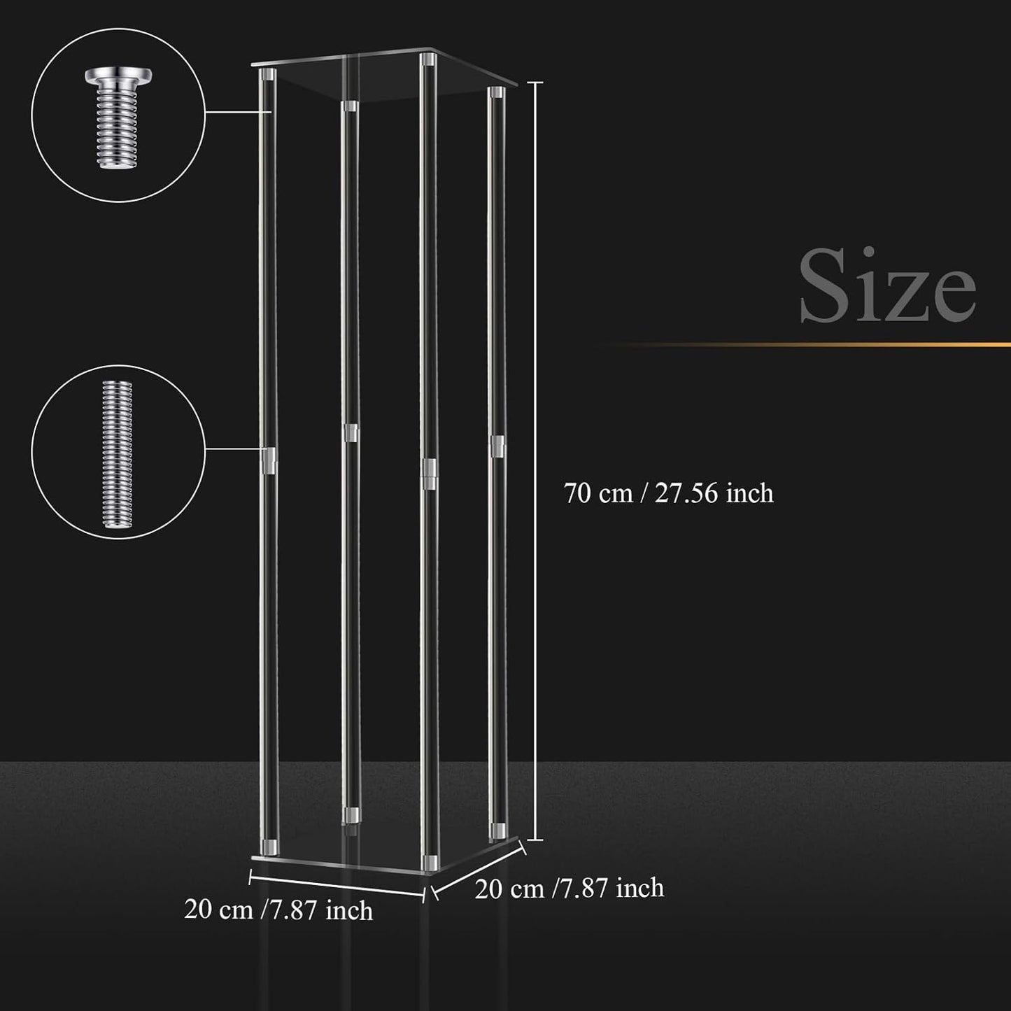 Geetery 6 Pieces Acrylic Cylinder Centerpiece Stand Wedding,28 Inch | Clear Geometric Column at Party Table, Display