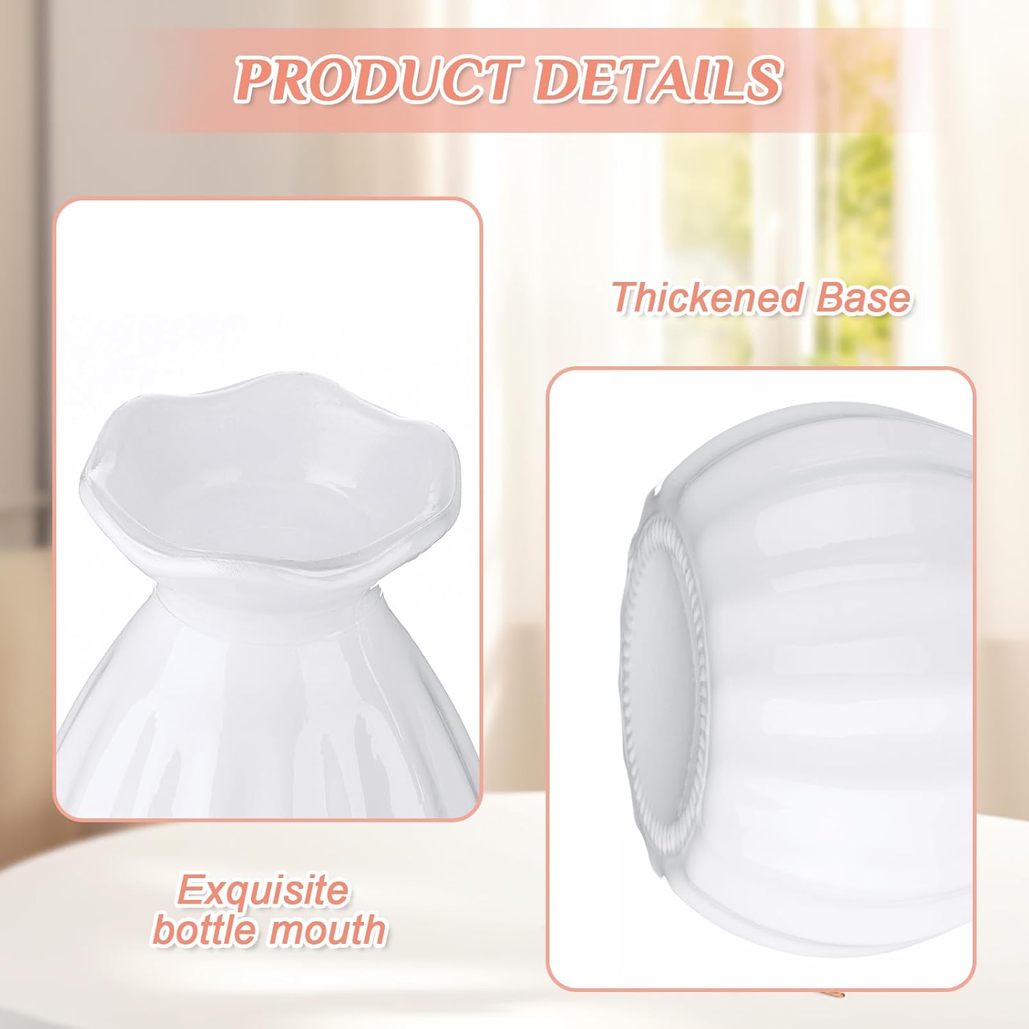 Glass Bud Vases for Centerpieces Bulk Mini Flower Bouquets Vases / White / 3.5 Inch / Set of 20
