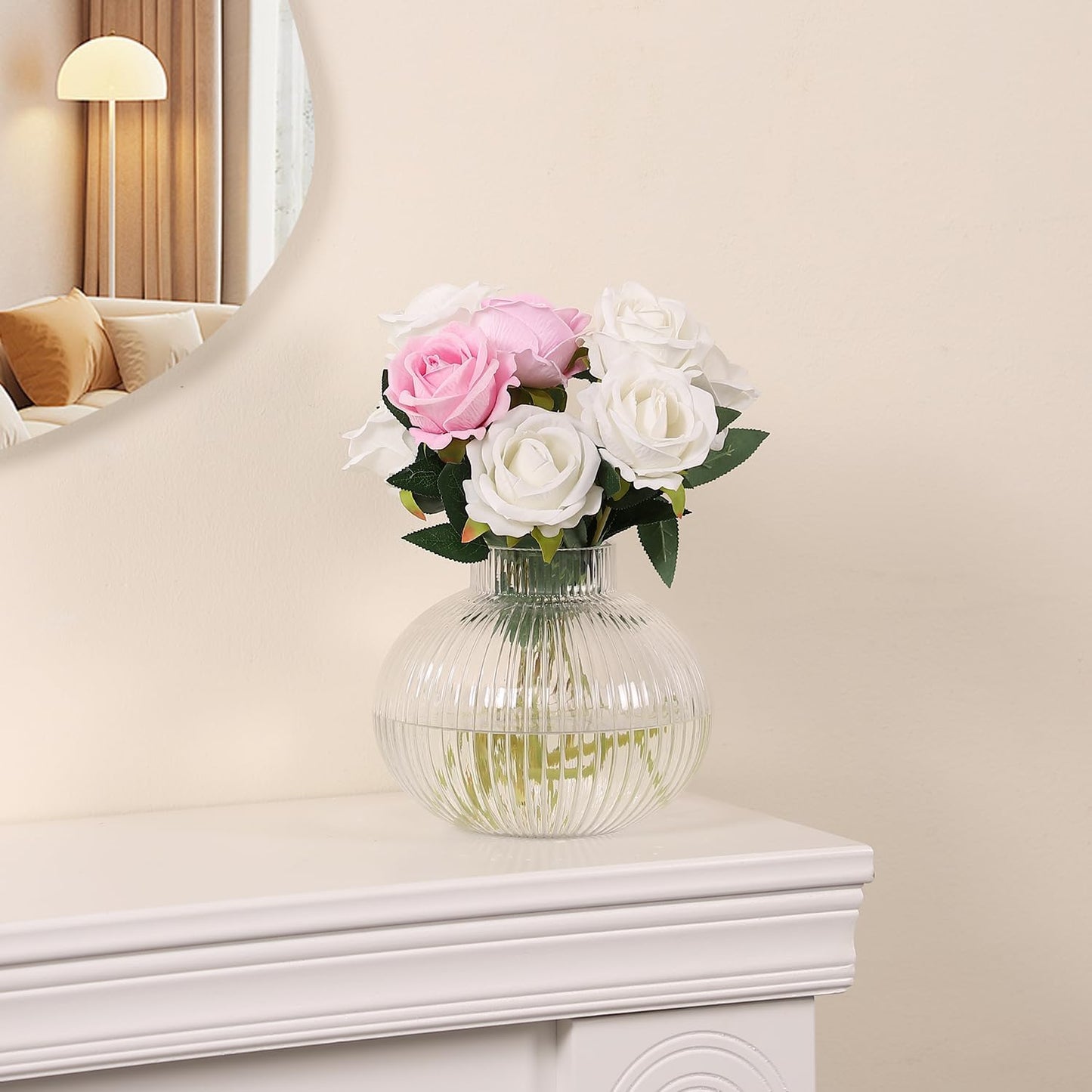 Round Glass Vase / Clear / Round 6 Inches