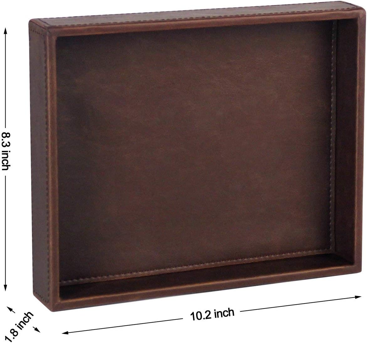 Valet Tray / Catchall Tray / Brown / 10.2 x 8.4 x 1.8