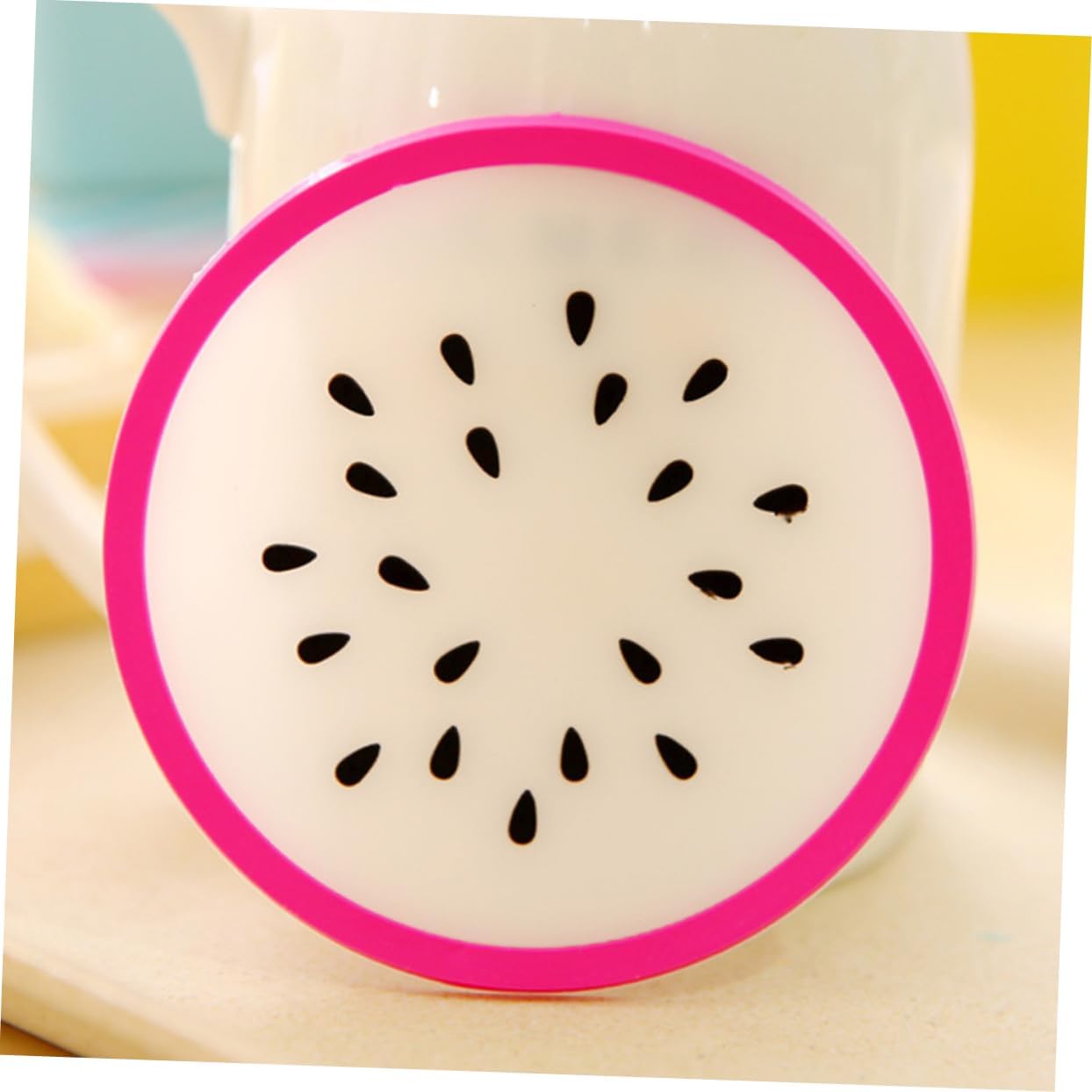 Silicone Fruit Coasters Non-Slip Heat Resistant Round Cup Mats / Set of 7