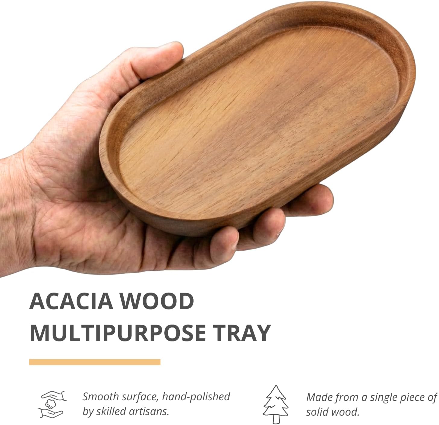 Wooden Mini Serving Tray for Parties / Acacia Wood