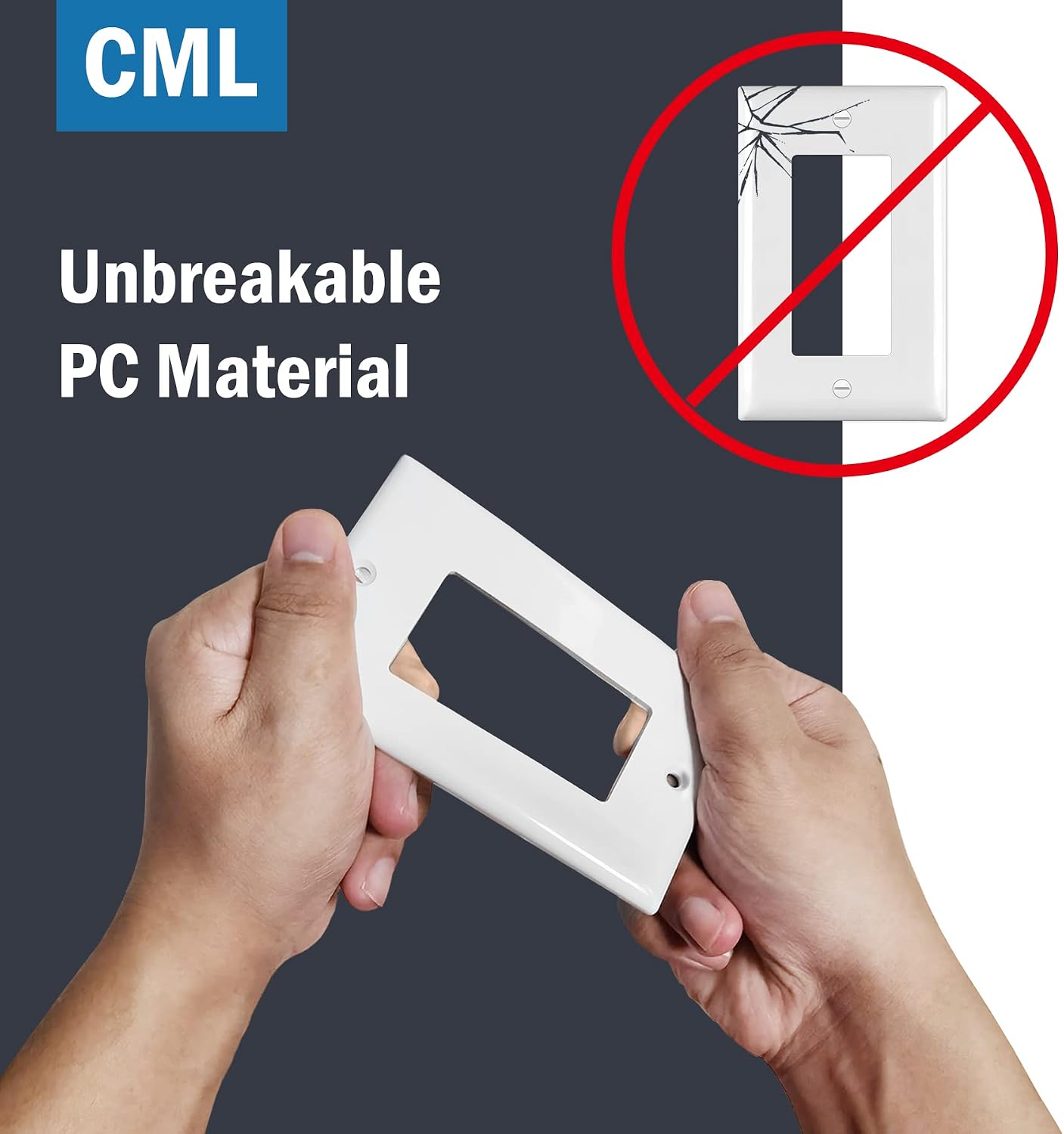 CML Mid-Size Decorator Wall Plates, 40 Pack Electrical Outlet Receptacle Covers, 1-Gang Switch Plates, Midway Size