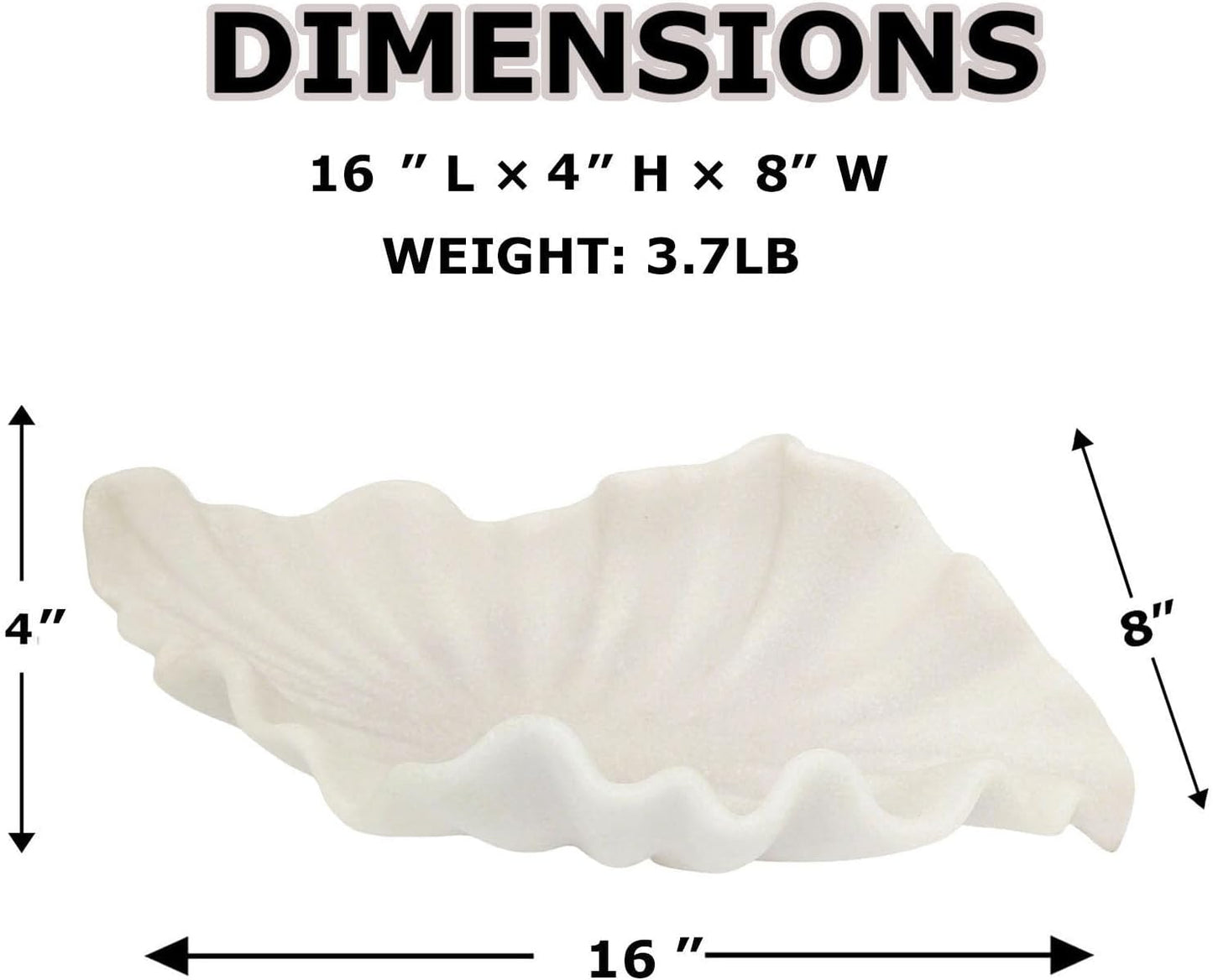 Large Decorative Bowl / Off-white / 16" Large