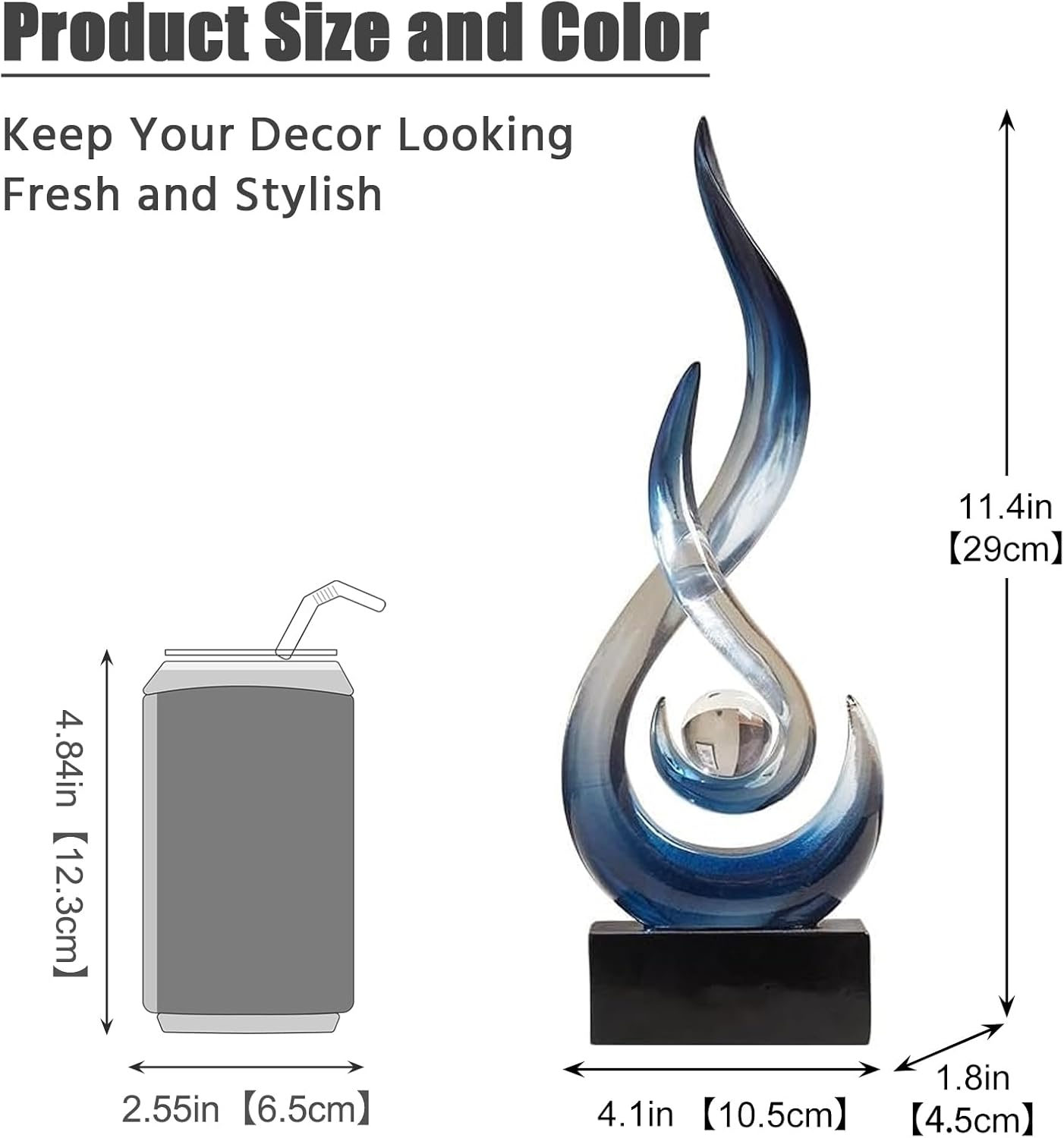 Resin Flame Statue Modern Centerpiece Ornaments / Bule