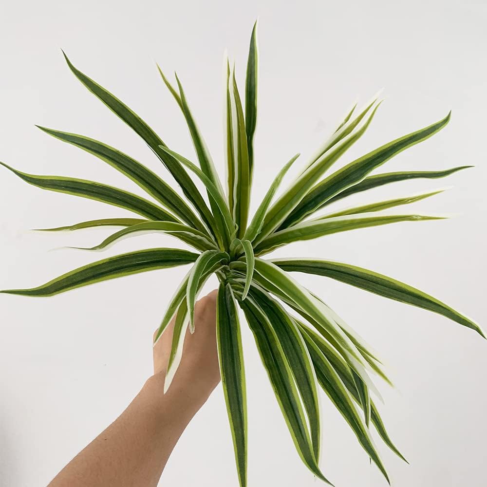 Artificial Spider Leaves Plant Simulation Greenery Grass Faux Chlorophytum Orchid Bush / Set of 3