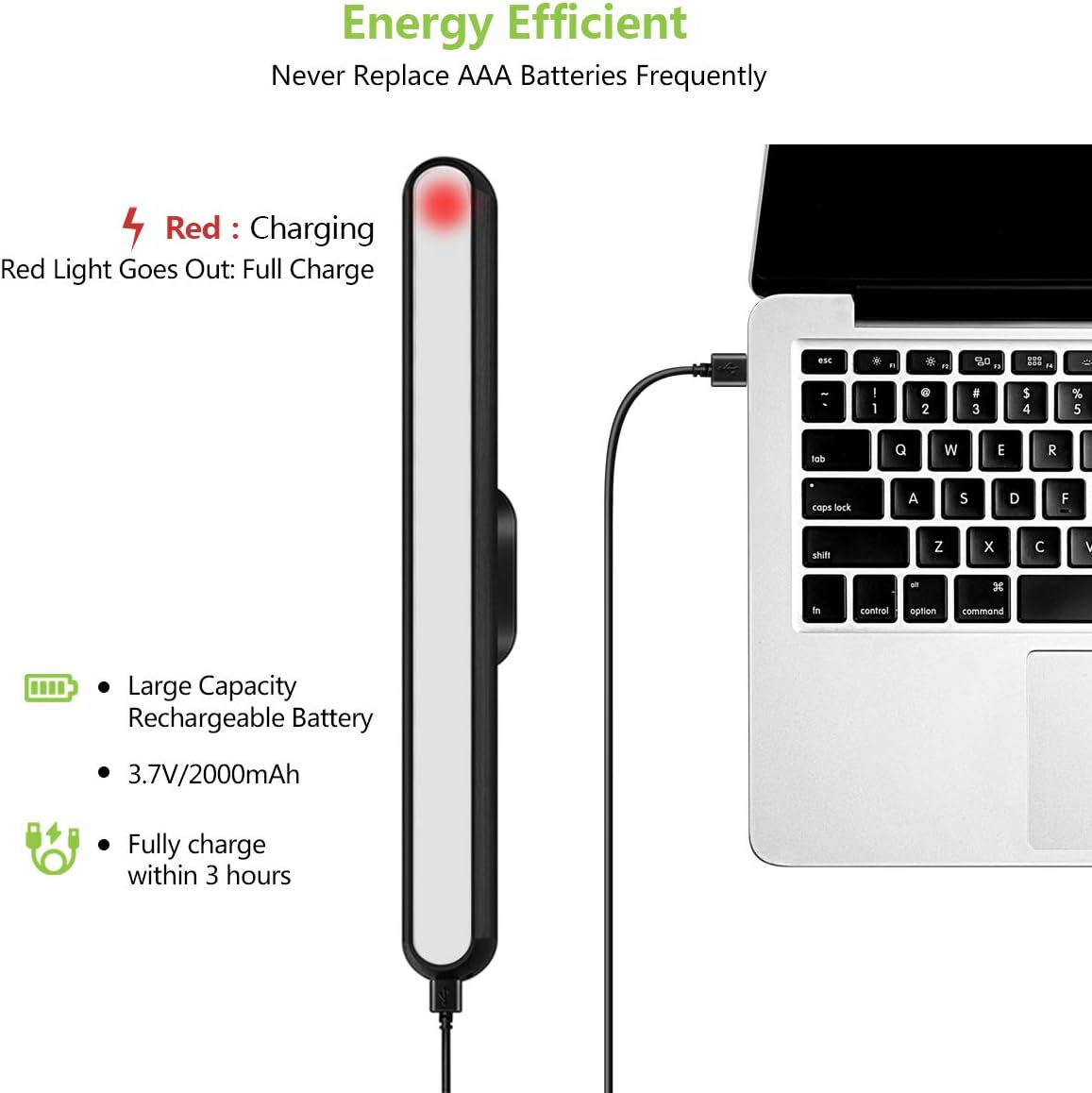 Wall Reading Light Stick on Bunk Bed Lamp Dimmable Touch Lights Magnetic Mounted Under Cabinet Lighting Rechargeable