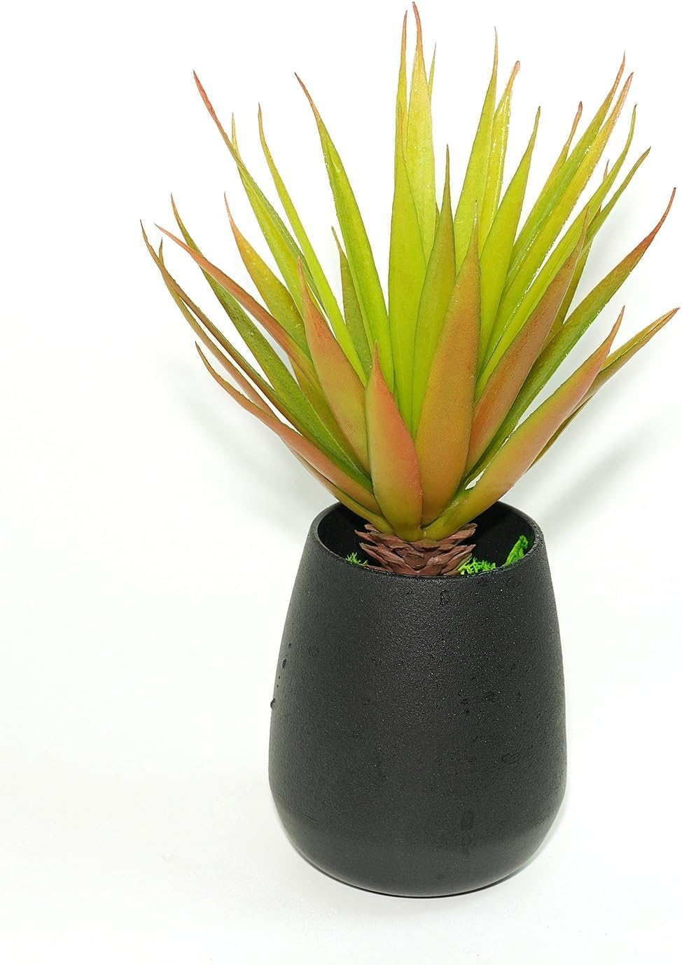 Realistic Artificial Faux Succulent Yucca Vera Greenhouse Small Plants / Autumn Green / Set of 2