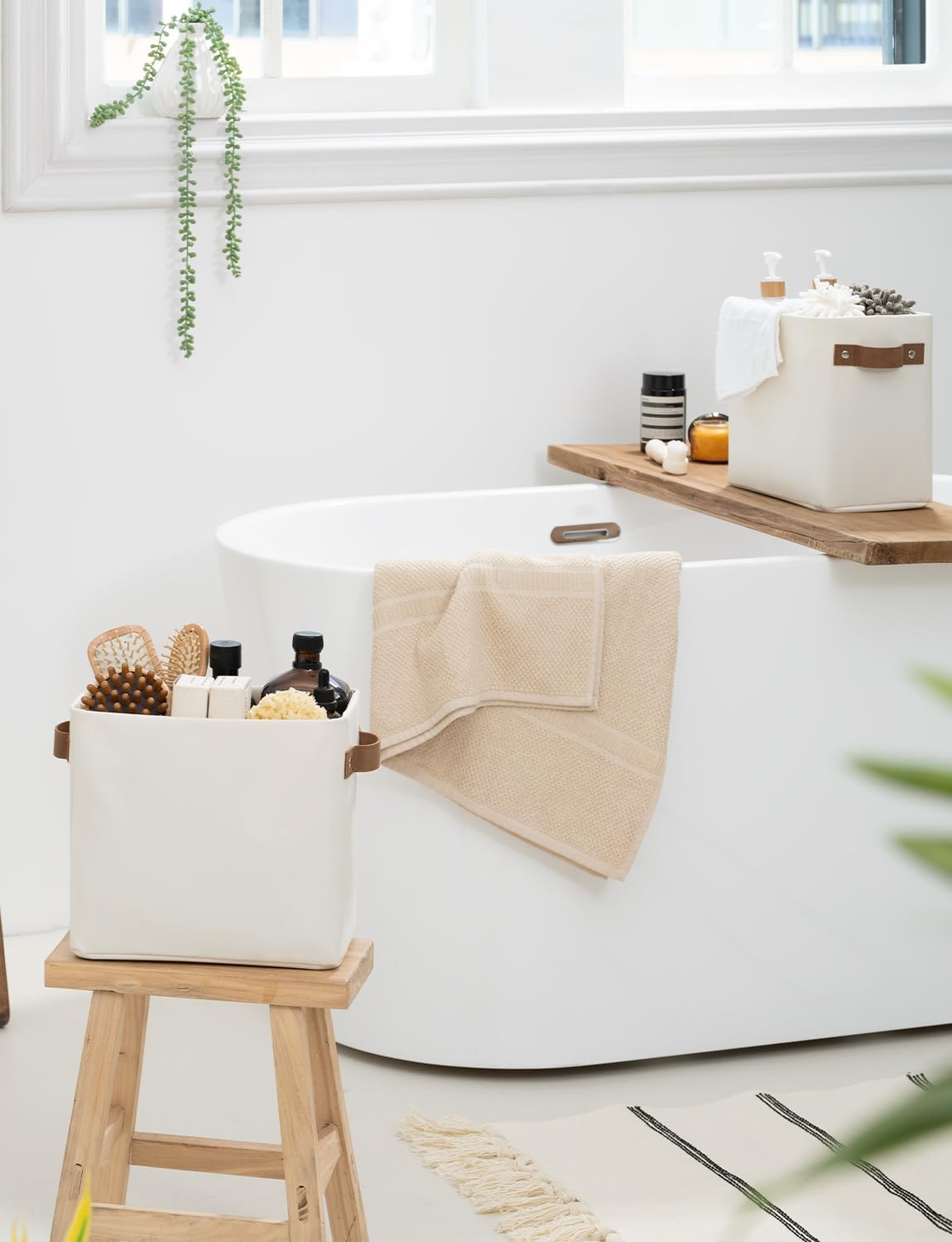 Narrow Storage Bins / Beige