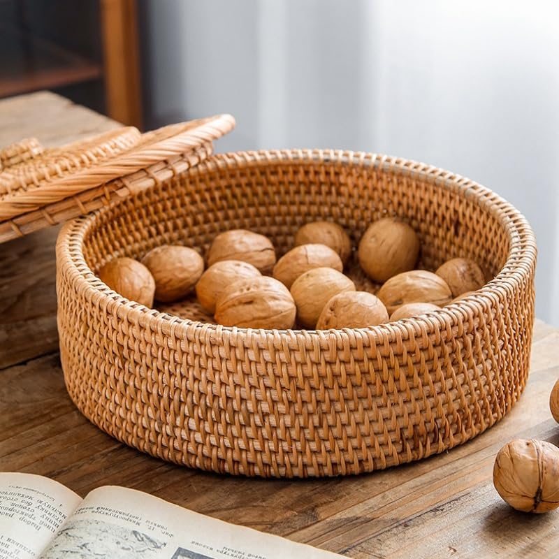 Rattan Basket / Rattan Storage Bin for Shlef or Table
