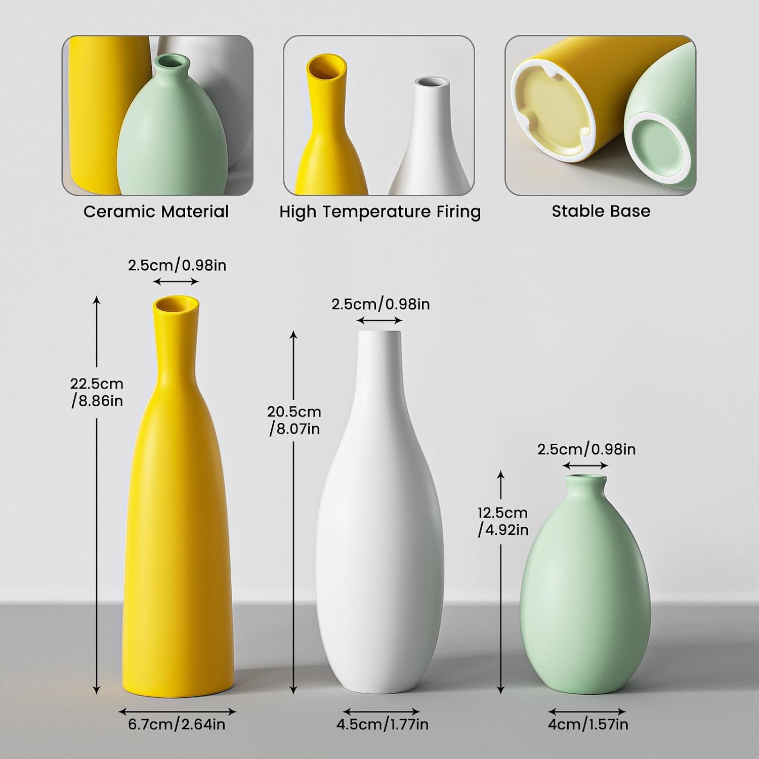 Ceramic Flower Vase Set / Multicolor