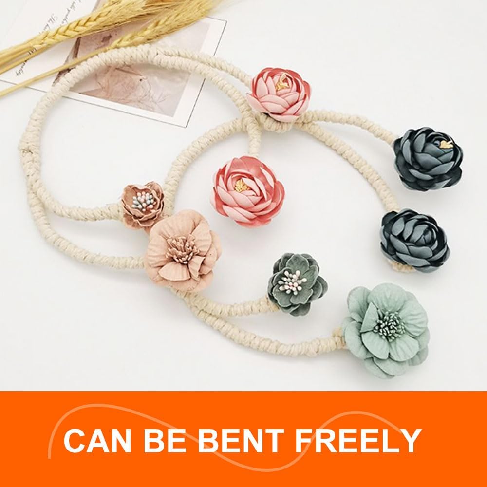 Handmade Artificial Flower Curtain Holdbacks Clips, Flexible Curtain Tiebacks Clips Twist Bough Flower Curtain Tie Back