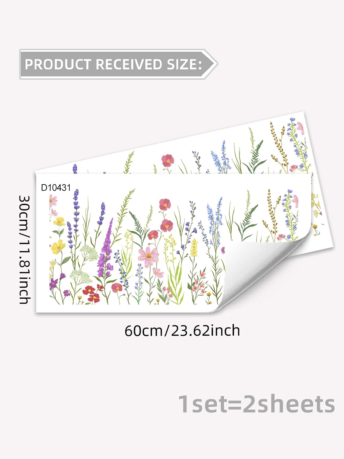 Wildflower Wall Stickers Decal / 30 Cm x 60 Cm / Wt-hu0006-3