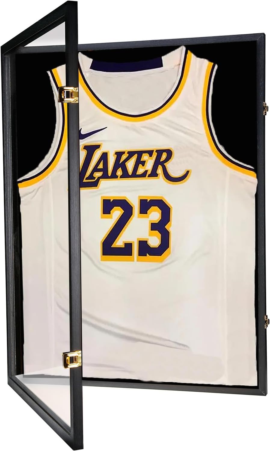 Jersey Wooden Frame Display Case -Shadow Box with 98% UV Protection Acrylic and Hanger for L or XL Baseball Basketball