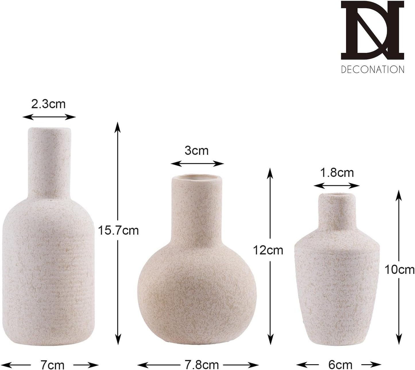 Ceramic Vase / Beige / Set of 3