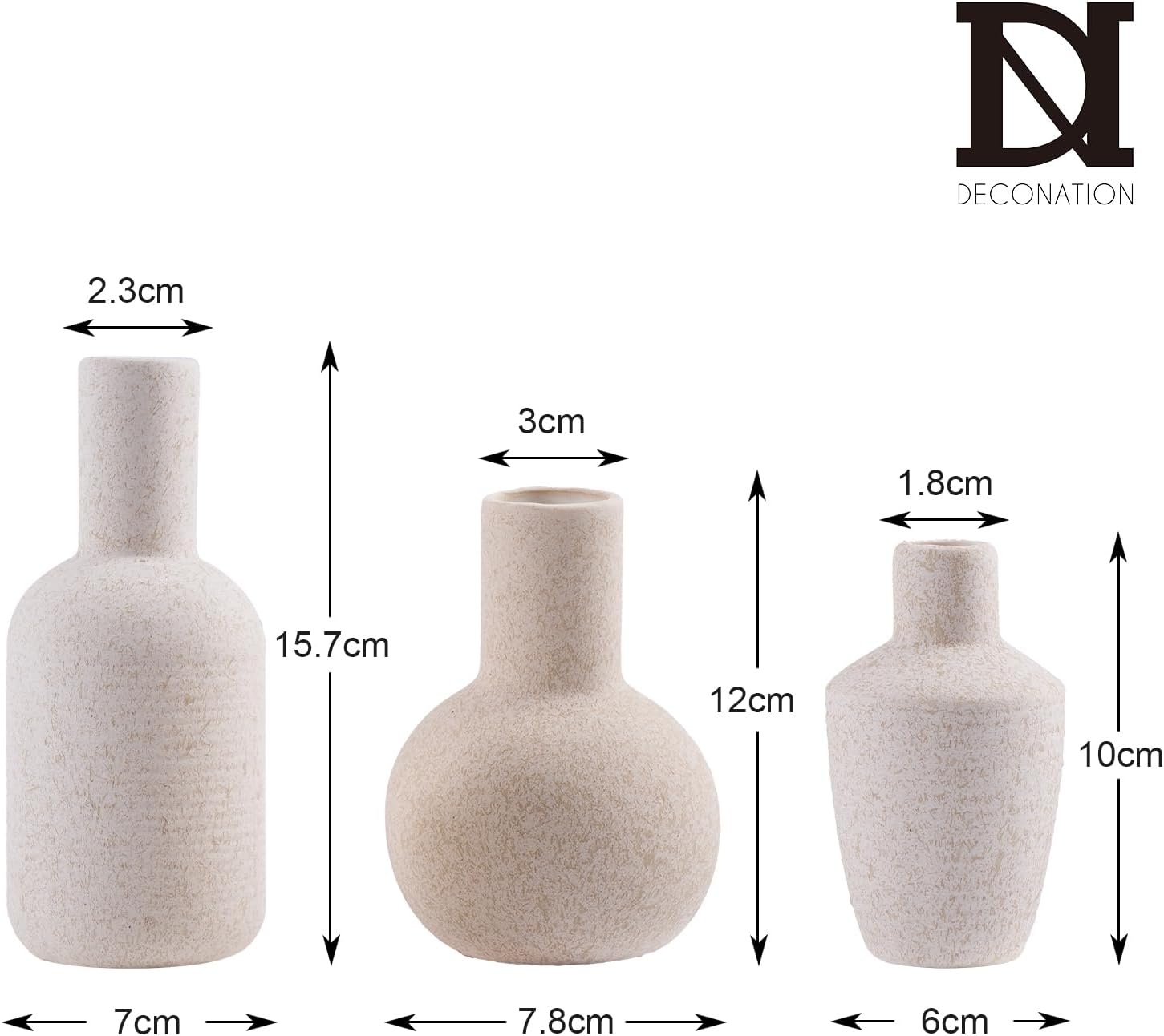 Ceramic Vase / Beige / Set of 3
