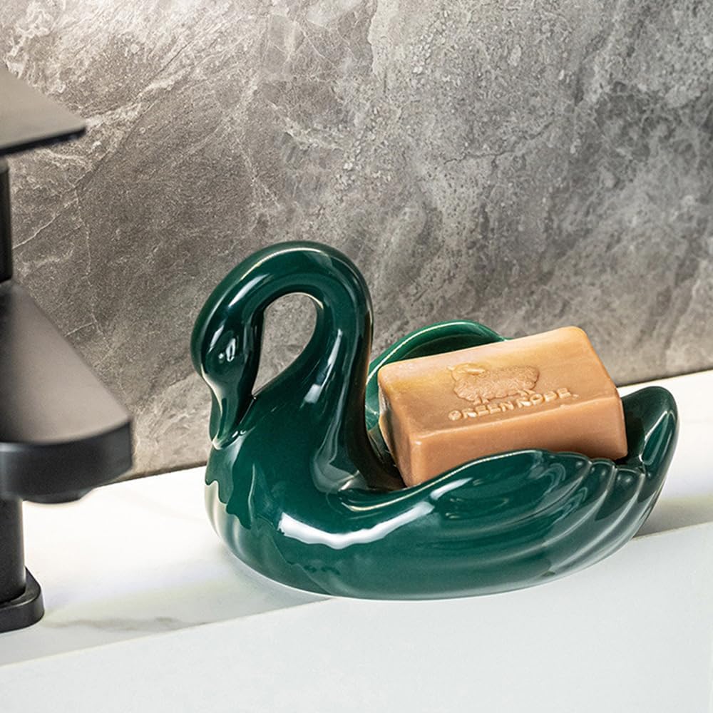 Ceramic Tray / Draining Soap Dish / Green