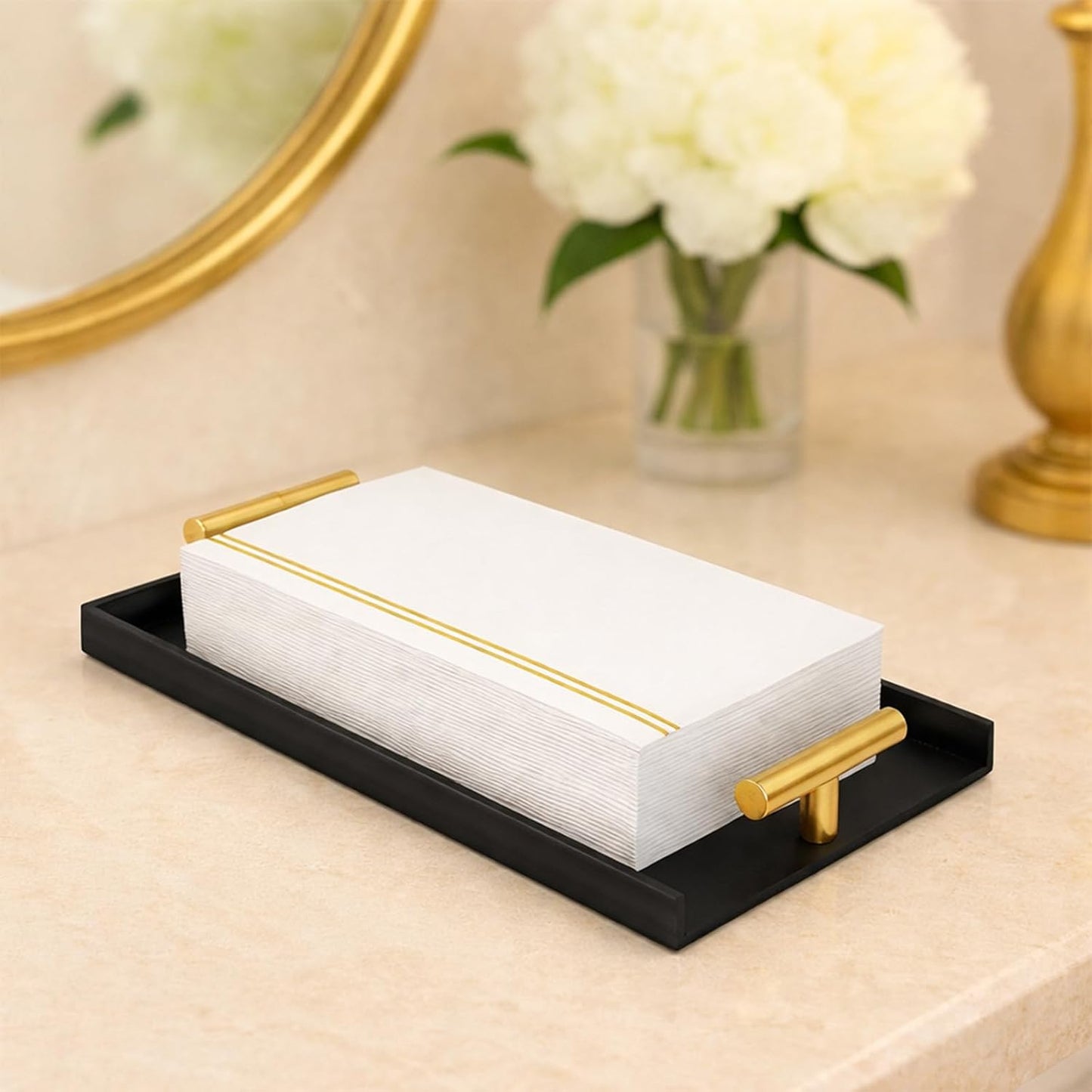 Napkin Holder / Guest Towel Holder Tray / Black