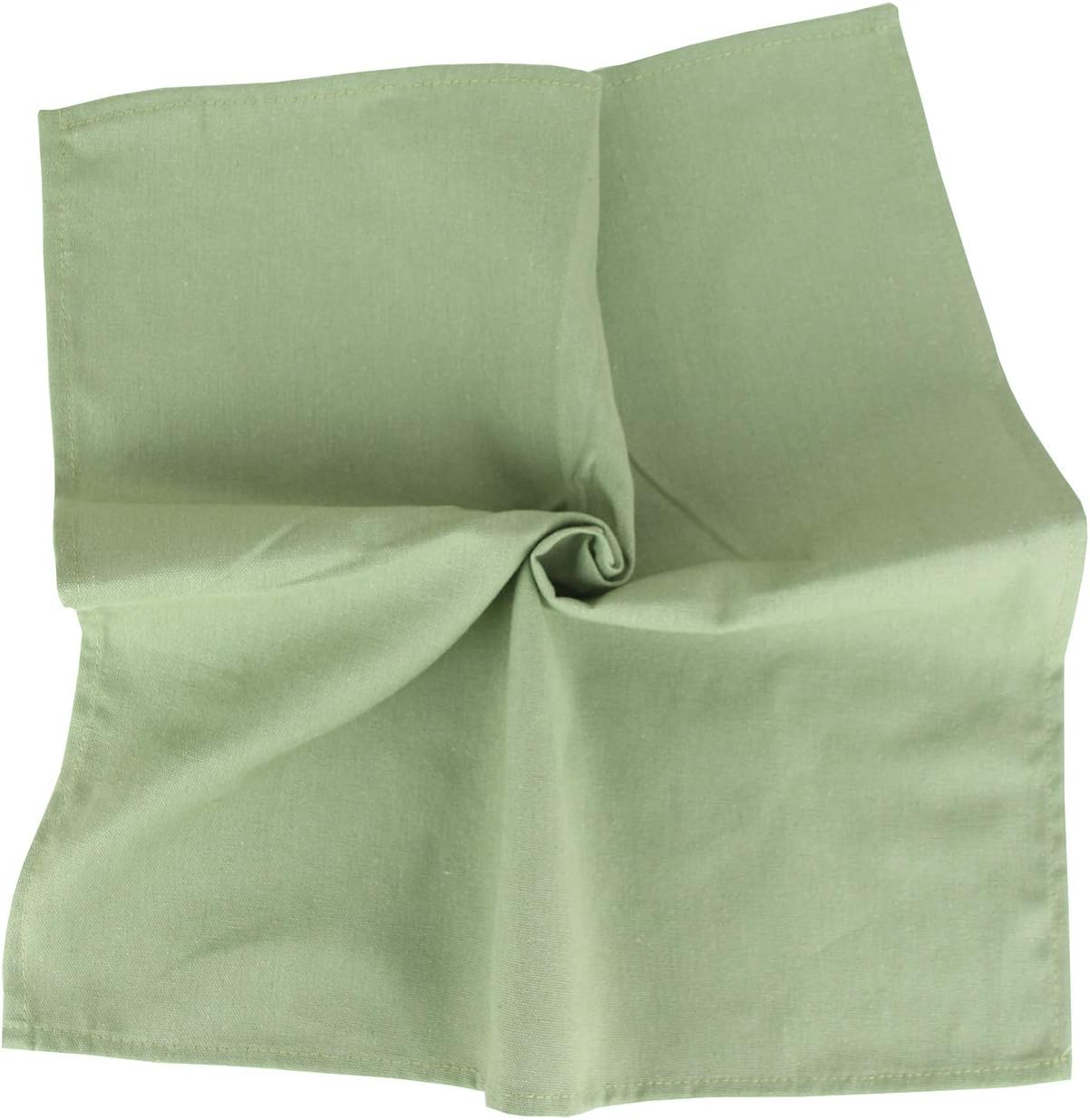 Solid Color Cotton Blended Dinner Cloth Napkins - Set of 12 (17 x 17 inches) - for Events & Home Use (Olive Green)