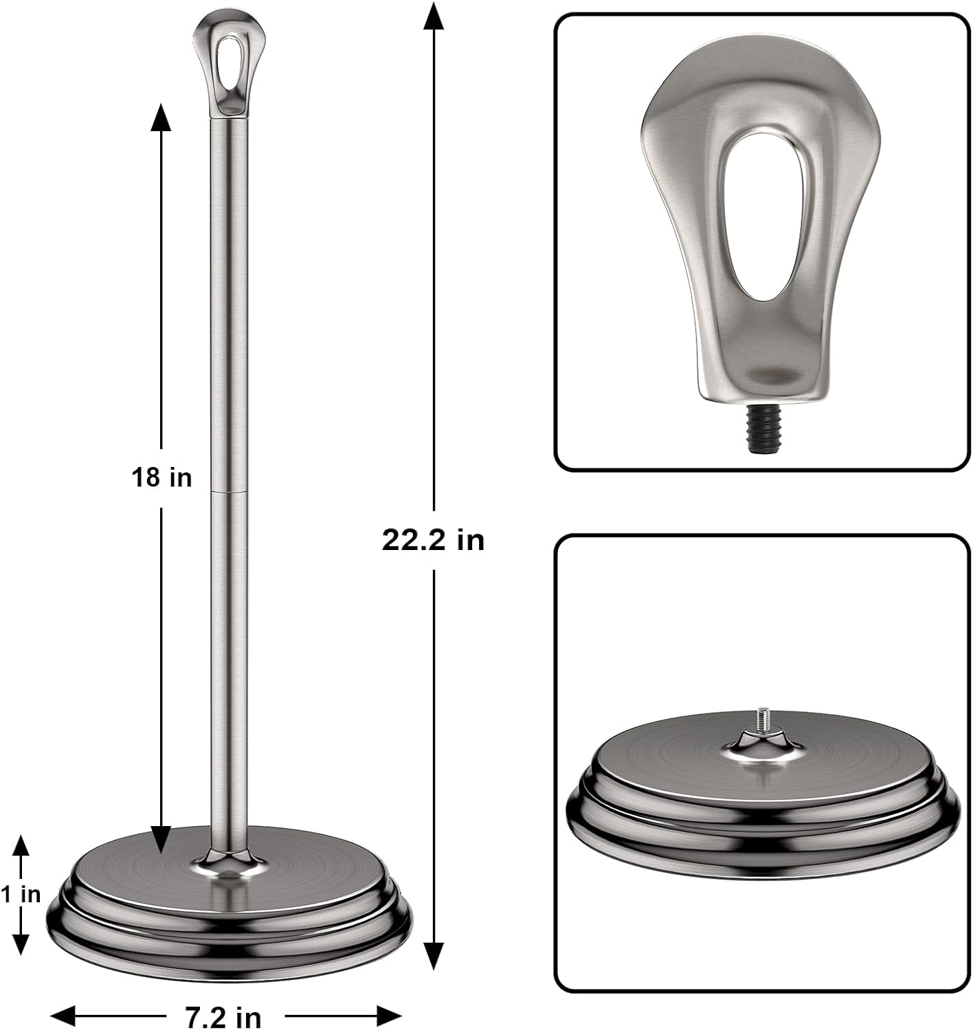 KASUNTO Toilet Paper Holder with Rustproof, Metal Free Standing Toilet Paper Stand Storage for Bathroom, Tissue Paper