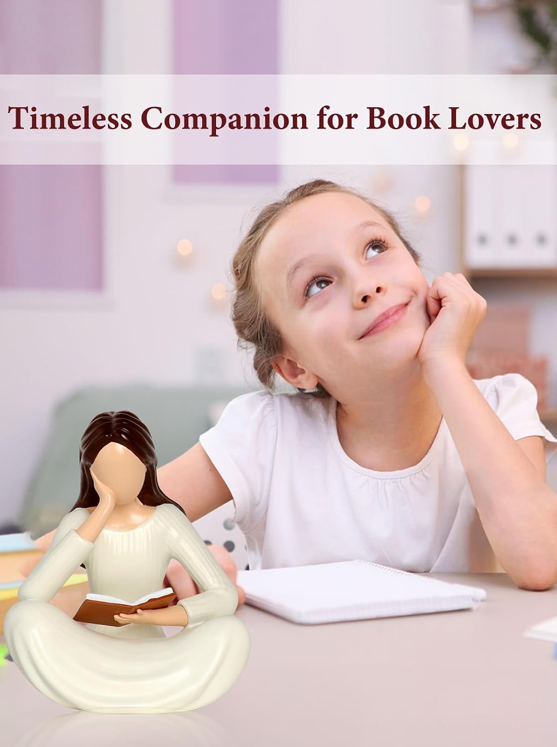 Modern Book Lover Gift for Women / Beige